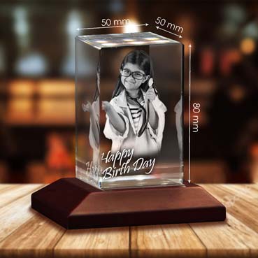 Personalised 3D Crystal Birthday Gift for Child (50x80x50mm)