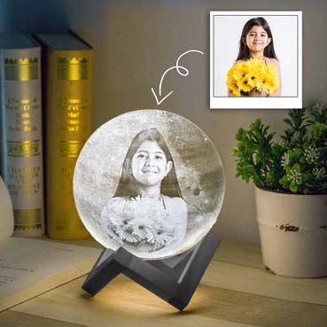 Personalised 3D Moon Lamp for Child Birthday (14cm,3 colours)