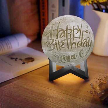 Personalised 3D Moon Lamp for Child Birthday (14cm,3 colours)
