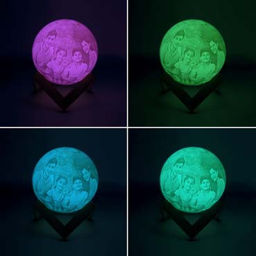 Personalised 3D Moon Lamp for Father Birthday (14cm,16 colours)