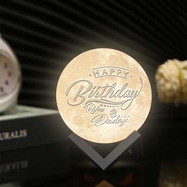 Personalised 3D Moon Lamp for Grand Father Birthday (14cm,16 colours)
