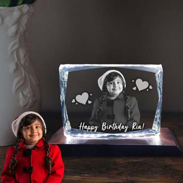 Birthday Gift for Child Personalised 3D Crystal (100x130x25mm)