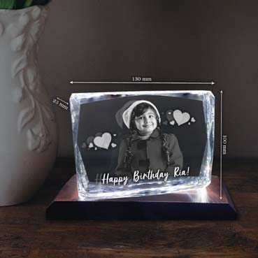 Birthday Gift for Child Personalised 3D Crystal (100x130x25mm)