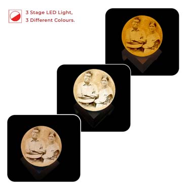 Personalised 3D Moon Lamp for Father Anniversary(14cm,3 colours)