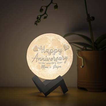 Personalised 3D Moon Lamp for Father Anniversary(14cm,3 colours)