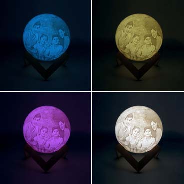 Personalised 3D Moon Lamp for Husband Anniversary (14cm,16 colours)