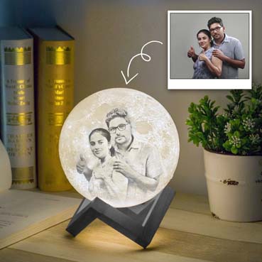 Personalised 3D Moon Lamp for Female Friend Anniversary(14cm,16 colours)