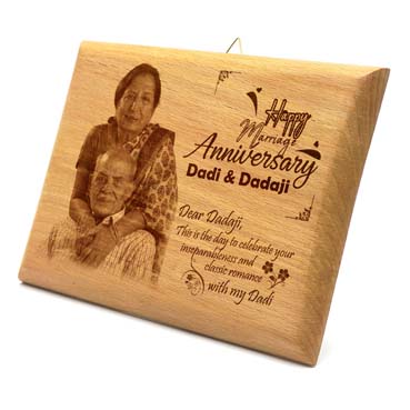 Wooden Photo Frame Personalised for Grand Mother Anniversary (15”x9”)