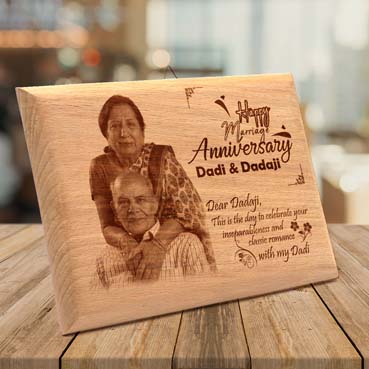 Wooden Photo Frame Personalised for Grand Mother Anniversary (15”x9”)