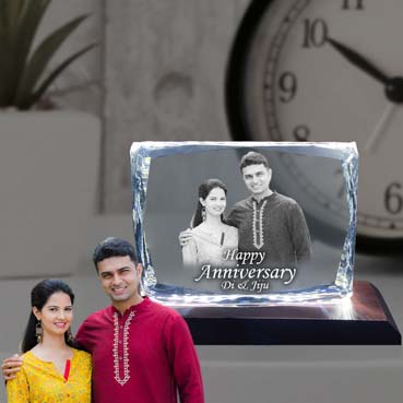 Anniversary Gift for Sister Personalised 3D Crystal (100x130x25mm)