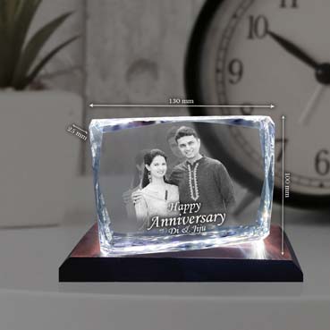 Anniversary Gift for Sister Personalised 3D Crystal (100x130x25mm)
