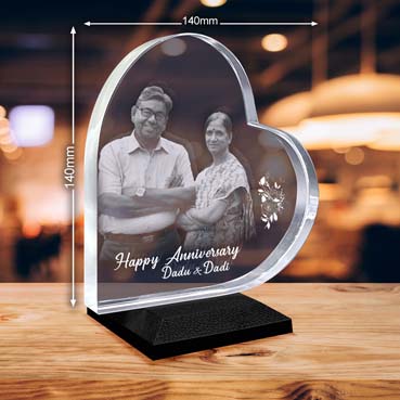 Anniversary Gift for Grand Mother Personalised 3D Crystal (140x140x20mm)