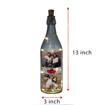 LED Bottle Lamp Personalised for Girlfriend Anniversary