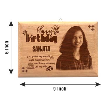 Wooden Photo Frame Personalised for Wife Birthday (9”x6”)