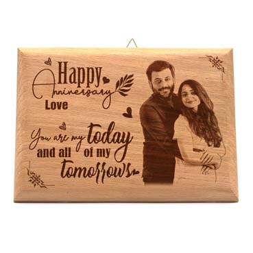 Wooden Photo Frame Personalised for Boy Friend Anniversary (9”x6”)