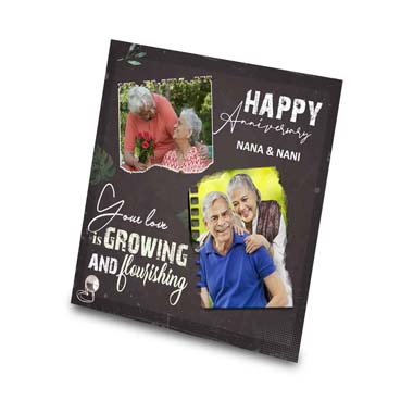 Anniversary Gift for Grand Mother on Printable Glass (19.5x19.5cm)