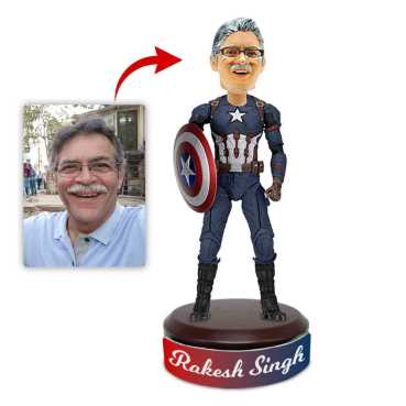Personalised Bobblehead Miniature For Captain America