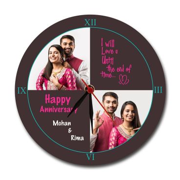 Personalized Photo Wall Clocks Online in India Anniversary Gift for Husband