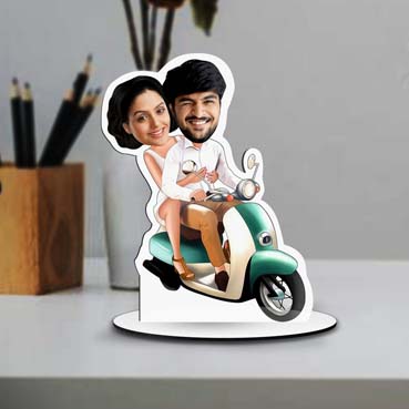 Personalised Caricature for Scooter Couple