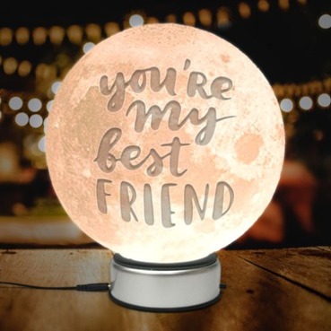 Personalized 3D Rotating Moon Lamp Gift for Best Friend.back